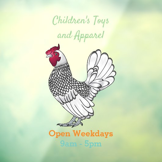 セブライトチキンカートゥーンイラストレーション ウィンドウサイン (シート3)