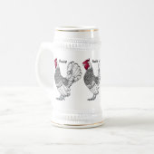 セブライトチキンカートゥーンイラストレーション ビールジョッキ (正面左)