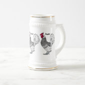 セブライトチキンカートゥーンイラストレーション ビールジョッキ (正面右)