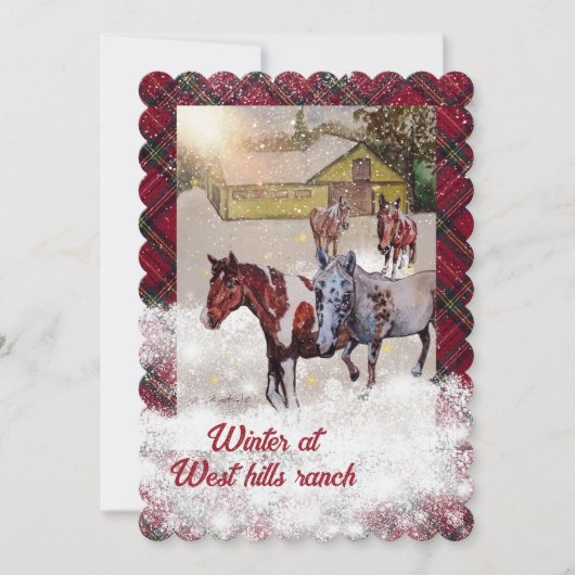 セブンとノカミスのウェストヒルズ牧場での冬 招待状 (正面)