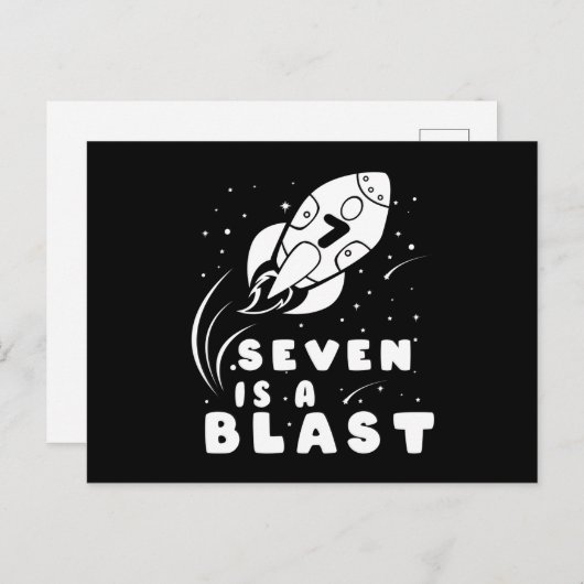 セブンはブラスト7誕生日ボーイ宇宙誕生日 ポストカード (正面/裏面)