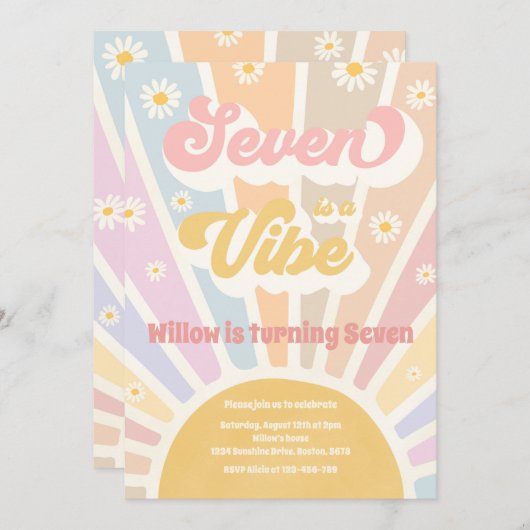 セブンはヴィベボホサンシャイン7th誕生日パーティー 招待状 (正面/裏面)