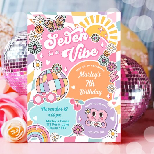 セブンはヴィベレトロ名門私立校風のバーシティ誕生日 招待状