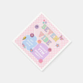 セブンはヴィーヴ名門私立校風のパッチ7th誕生日パーティー スタンダードカクテルナプキン (角)