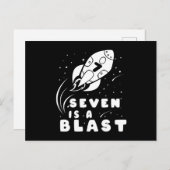 セブンは最高! 7歳の誕生日 男の子 宇宙 誕生日 ポストカード (正面/裏面)