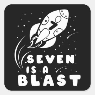 セブンは第7誕生日ボーイ宇宙誕生日 スクエアシール