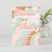 セブンはVibe groovyレトロな女の子7歳の誕生日だ 招待状 (スタンド正面)