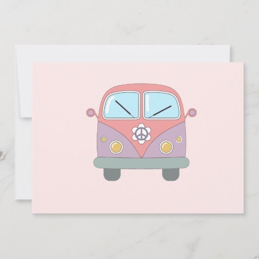 セブンはVibe Groovyレトロデイジー誕生日写真 招待状 (裏面)