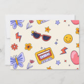 セブンはVibe Groovy Hippie 7番目の誕生日写真 招待状 (裏面)