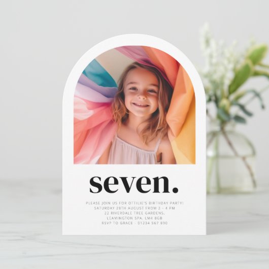セブンアーチフォト誕生日 招待状 (スタンド正面)