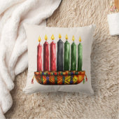 セブンキャンドルクワンザ装飾用クッション クッション (ブランケット)