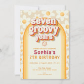 セブングルーヴィー年第7誕生日招待状 | レトロ 招待状 (正面)