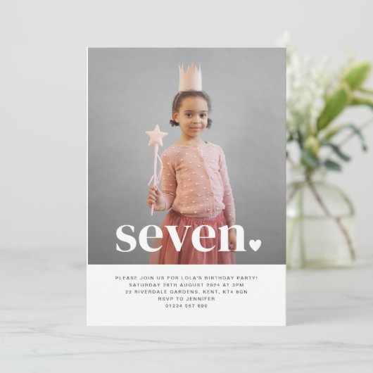 セブンハートフォトファースト誕生日招待状 招待状 (スタンド正面)