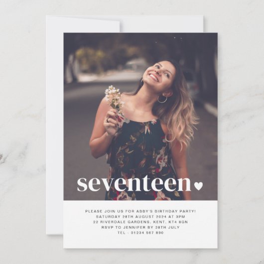 セブンハートフォト誕生日招待状 招待状 (正面)