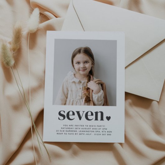セブンハート – スクエアフォト誕生日招待状 招待状