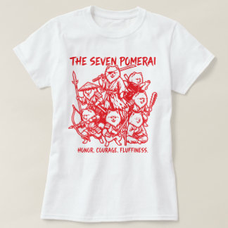 セブンポメライ - ポメラニアンサムライのパロディ Tシャツ