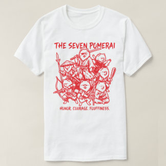 セブンポメラ - ポメラニアンサムライのパロディ Tシャツ