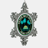 セブンマイルビーチグランドケイマン島 スノーフレークピューターオーナメント (左)