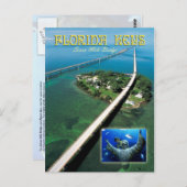 セブンマイルブリッジ&ピジョン鍵、フロリダ州鍵 ポストカード (正面/裏面)