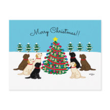 セブンラブラドールとクリスマスツリー