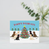 セブンラブラドールとクリスマスツリー ポストカード (スタンド正面)