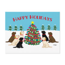 セブンラブラドールとクリスマスツリー