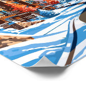 セブン春ヴィンテージ旅行イラストレーション ポスター (角)