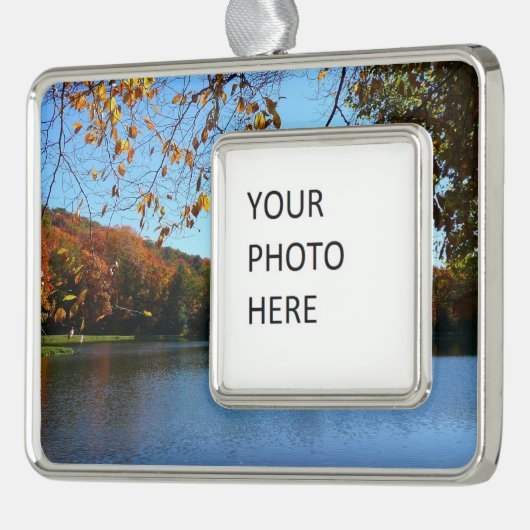 セブン春秋の木と池 シルバープレートフレームオーナメント (左)