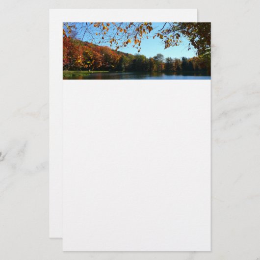 セブン春秋の木と池 便箋 (正面/裏面)