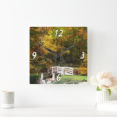 セブン春秋ブリッジI秋の風景 スクエア壁時計 (ホーム)