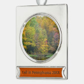 セブン春秋ブリッジII秋の風景 シルバープレートバナーオーナメント (左)