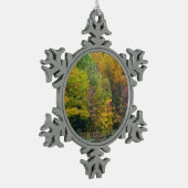 セブン春秋ブリッジII秋の風景 スノーフレークピューターオーナメント (左)