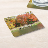 セブン春秋ブリッジIII秋の風景 スクエアペーパーコースター (アングル)