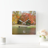 セブン春秋ブリッジIII秋の風景 スクエア壁時計 (ホーム)