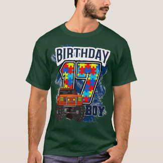 セブン歳誕生日自閉症ラブモンスタートリュック Tシャツ
