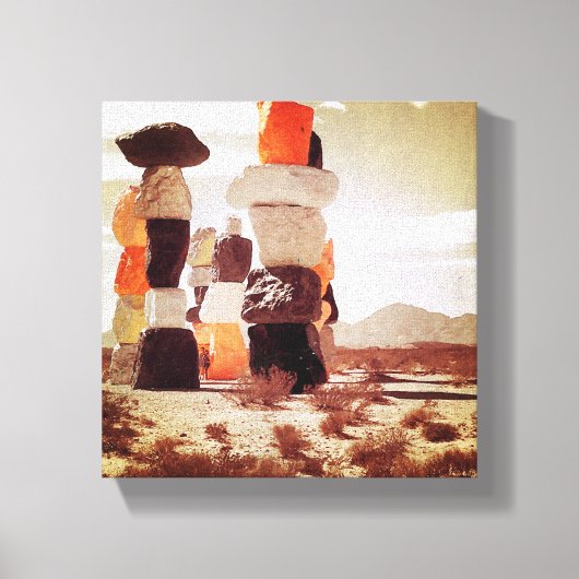 セブン魔法山脈、ネバダ州ジャン・ドライレイク キャンバスプリント (正面)