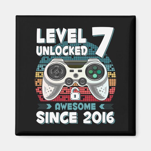 セブン7年BDayソンボーイおもしろいゲーマー7年Bi マグネット (正面)