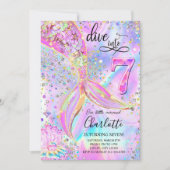 セブン7誕生日マーメイド招待状に潜る 招待状 (正面)