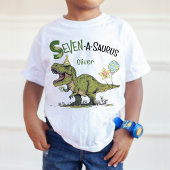 セブン・ア・サウルス 恐竜 名前入り 7歳の誕生日 Tシャツ
