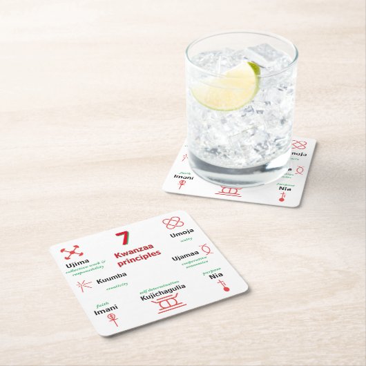 セブン・クワンザ・プリンシプル・コースター スクエアペーパーコースター (インサイチュ)