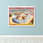 セブン・ゲイネルズのサーカスのポスター自転車に乗る キャンバスプリント (インサイチュ (ウッドフロア))