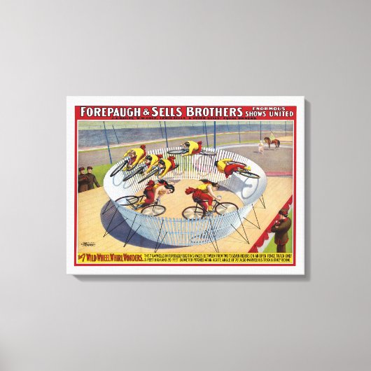セブン・ゲイネルズのサーカスのポスター自転車に乗る キャンバスプリント (正面)