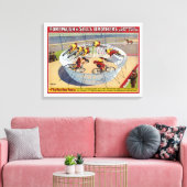 セブン・ゲイネルズのサーカスのポスター自転車に乗る キャンバスプリント (インサイチュ (リビング))