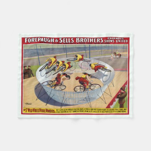 セブン・ゲイネルズのサーカスのポスター自転車に乗る フリースブランケット (正面(横))