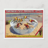 セブン・ゲイネルズのサーカスのポスター自転車に乗る ポストカード (正面)