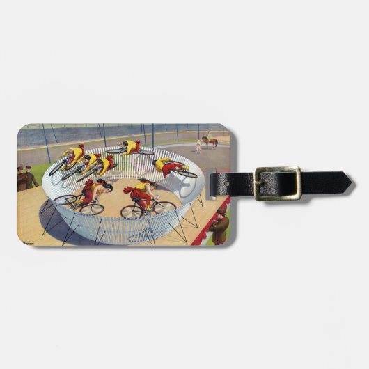 セブン・ゲイネルズのサーカスのポスター自転車に乗る ラゲッジタグ (正面横)