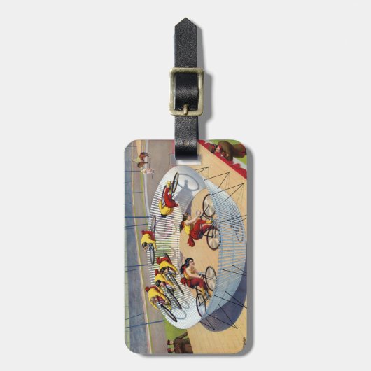 セブン・ゲイネルズのサーカスのポスター自転車に乗る ラゲッジタグ (正面縦)