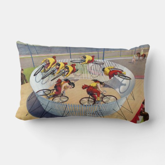 セブン・ゲイネルズのサーカスのポスター自転車に乗る ランバークッション (裏面)