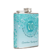 セブン&ティール（緑がかった色）ブルーグリッター&ドリンク引用文 フラスク (右)