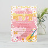 セブンGroovy女の子7歳の誕生日にグルービング。 招待状 (スタンド正面)